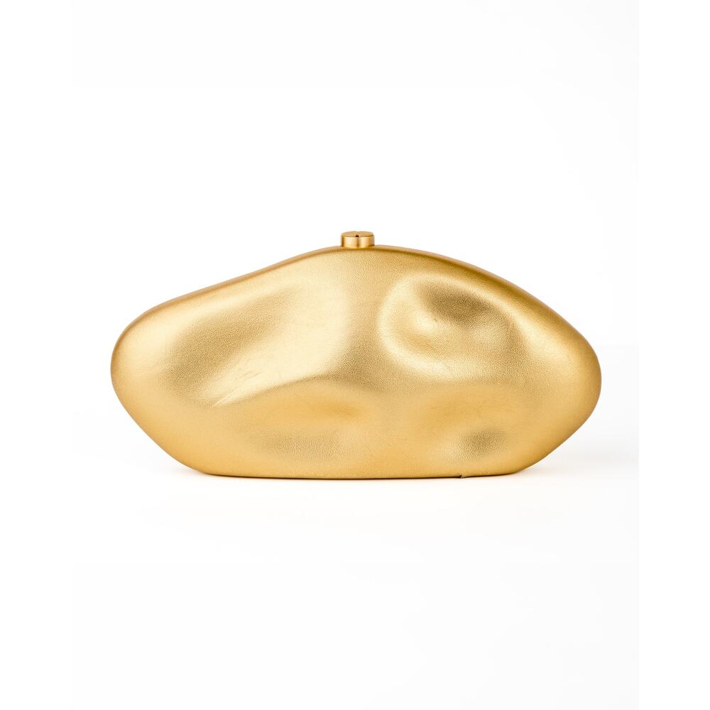Cult Gaia Caldera Clutch Brass Metallic Leather Sculptural Minaudière Bag $598 - Picture 3 of 16